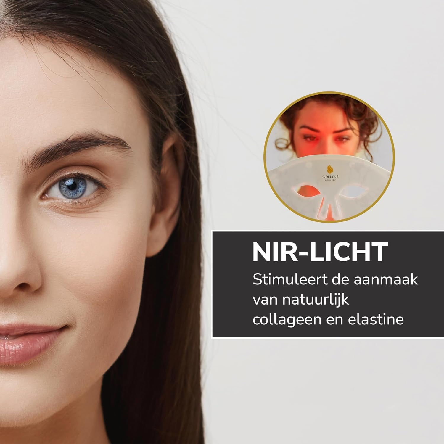 Adara Skin Lite –FDA LED Face Mask with Red Light Therapy, 850Nm Near-Infrared, Anti-Aging & Firming, Reduces Fine Lines, Wrinkles & Redness. Portable & Rechargeable.