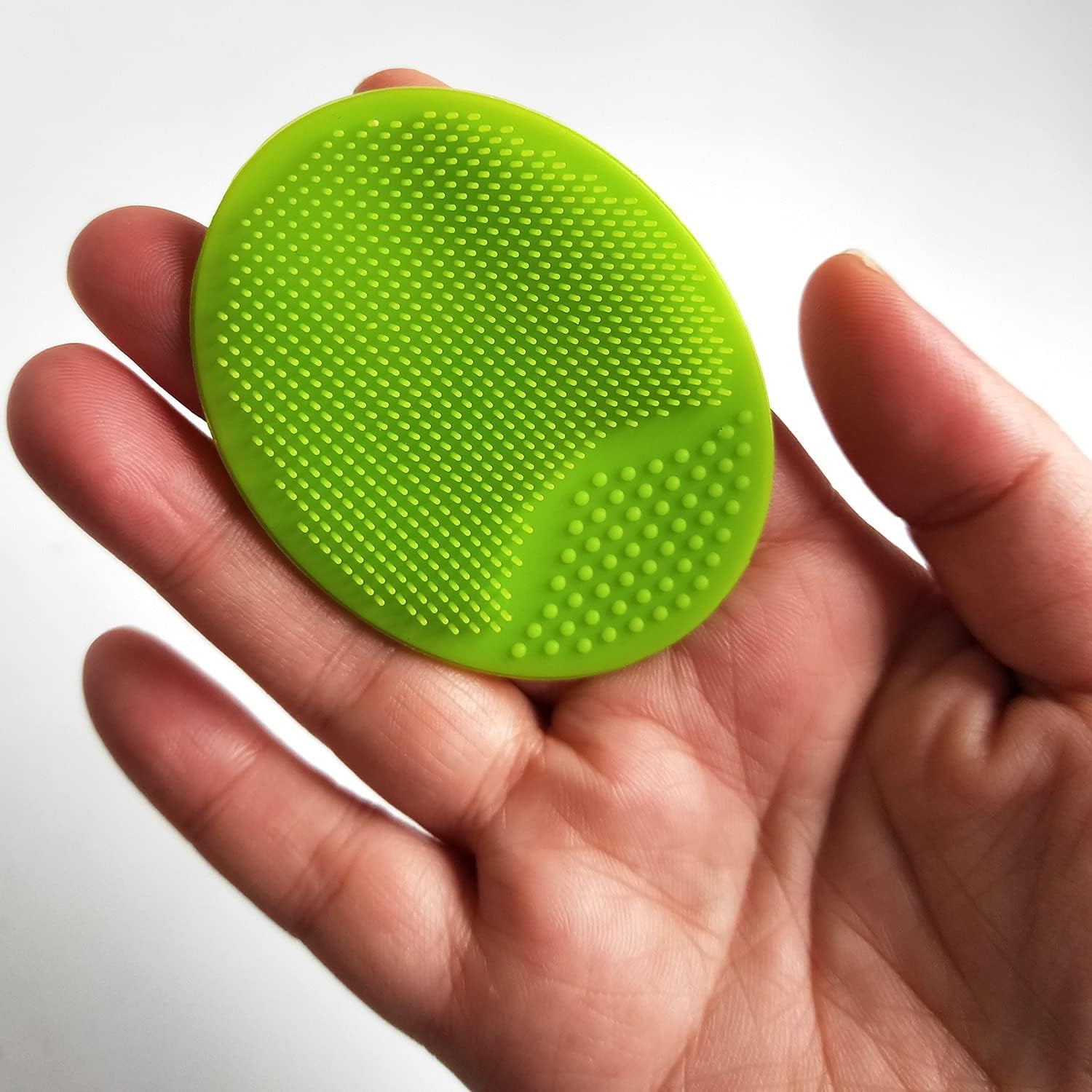 Facial Cleansing Brush,Soft Silicone Face Scrubber,Facial Exfoliation Scrub for Massage Pore Cleansing Blackhead Removing Deep Scrubbing for All Kinds of Skins (2Ed-Fruit Green+Light Blue)
