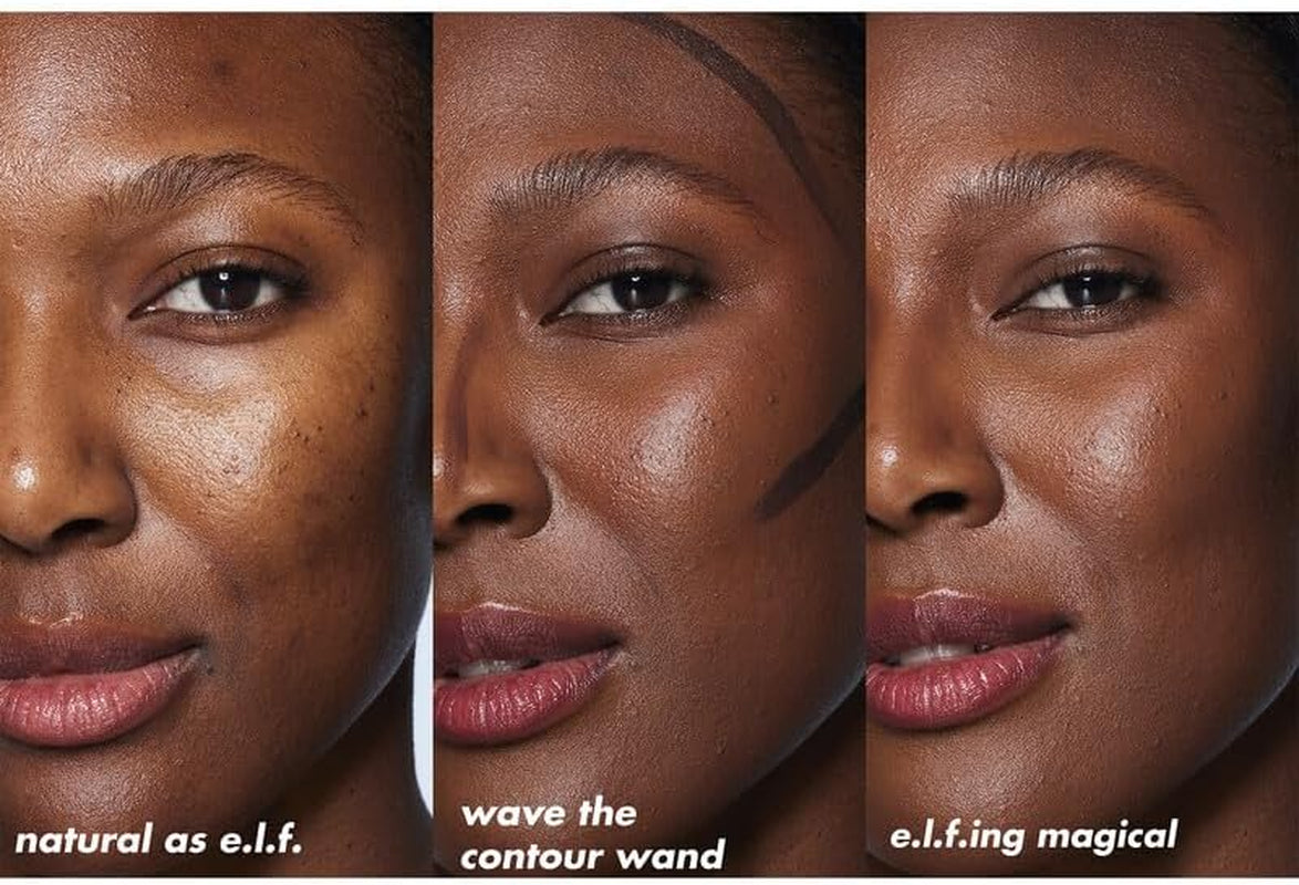 Halo Glow Contour Beauty Wand, Liquid Contour Wand for a Naturally Sculpted Look, Buildable Formula, Vegan & Cruelty-Free, Tan/Deep