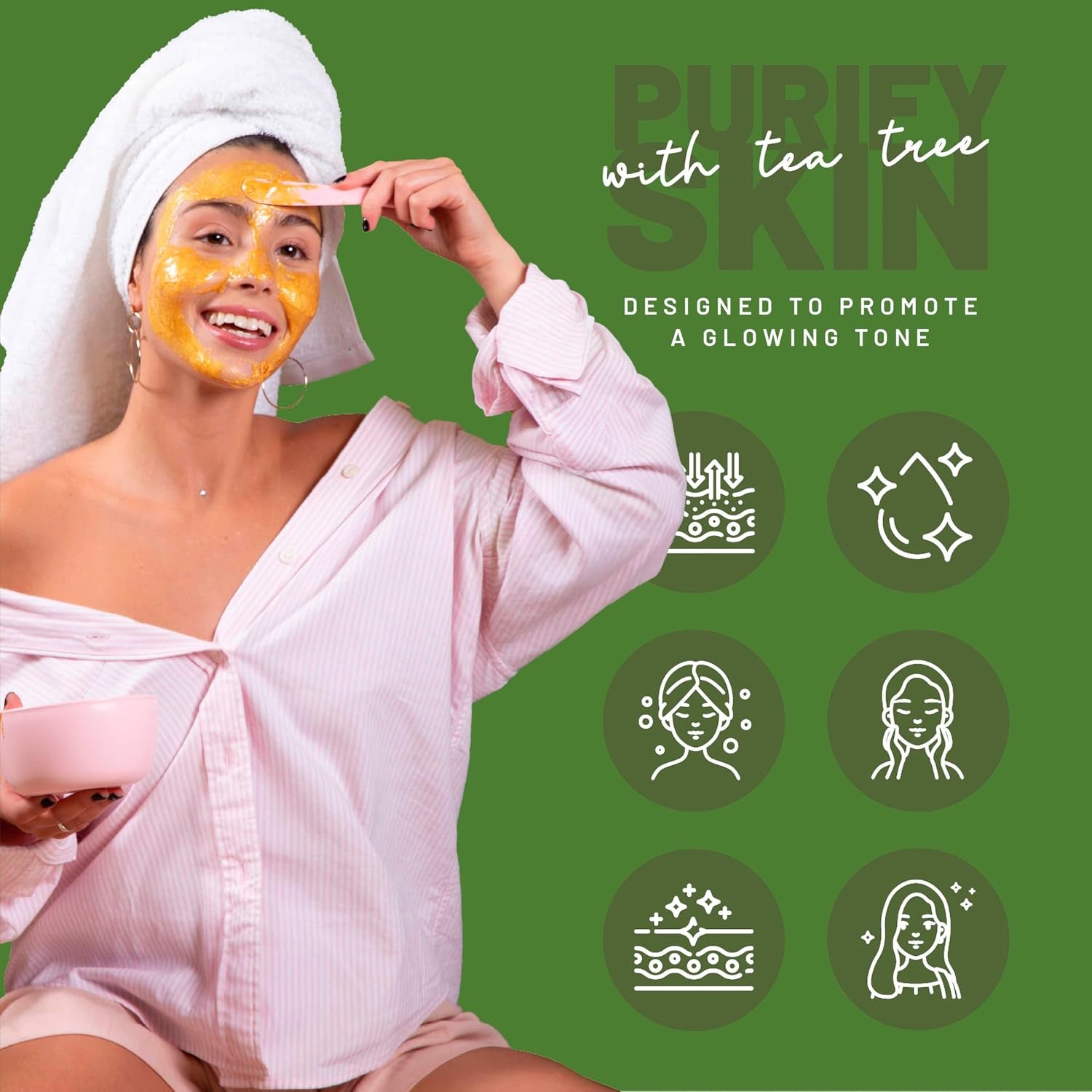 Peel-Off Tea Tree Jelly Mask for Face Care – a 23 Fl Oz Rubber Mask Jar for 30 to 35 Treatments – a Skin Care Moisturizing Gel Mask of Spa Set for Men, Women and Adults