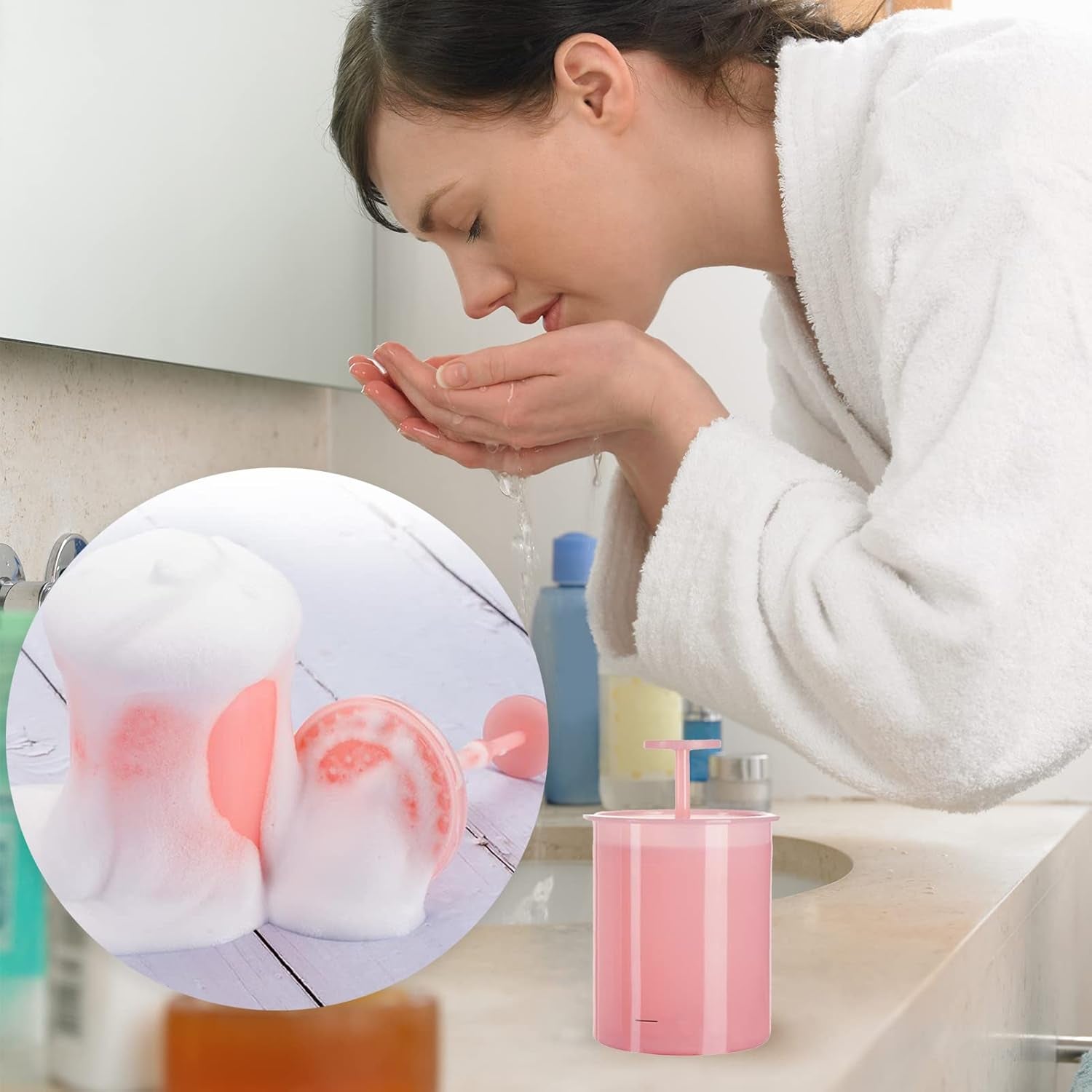 Foam Maker Plastic Bubble Maker Foamer Portable Shower Bath Shampoo Face Cleanser Bubble Foamer Device Facial Cleansing Tool Skin Care