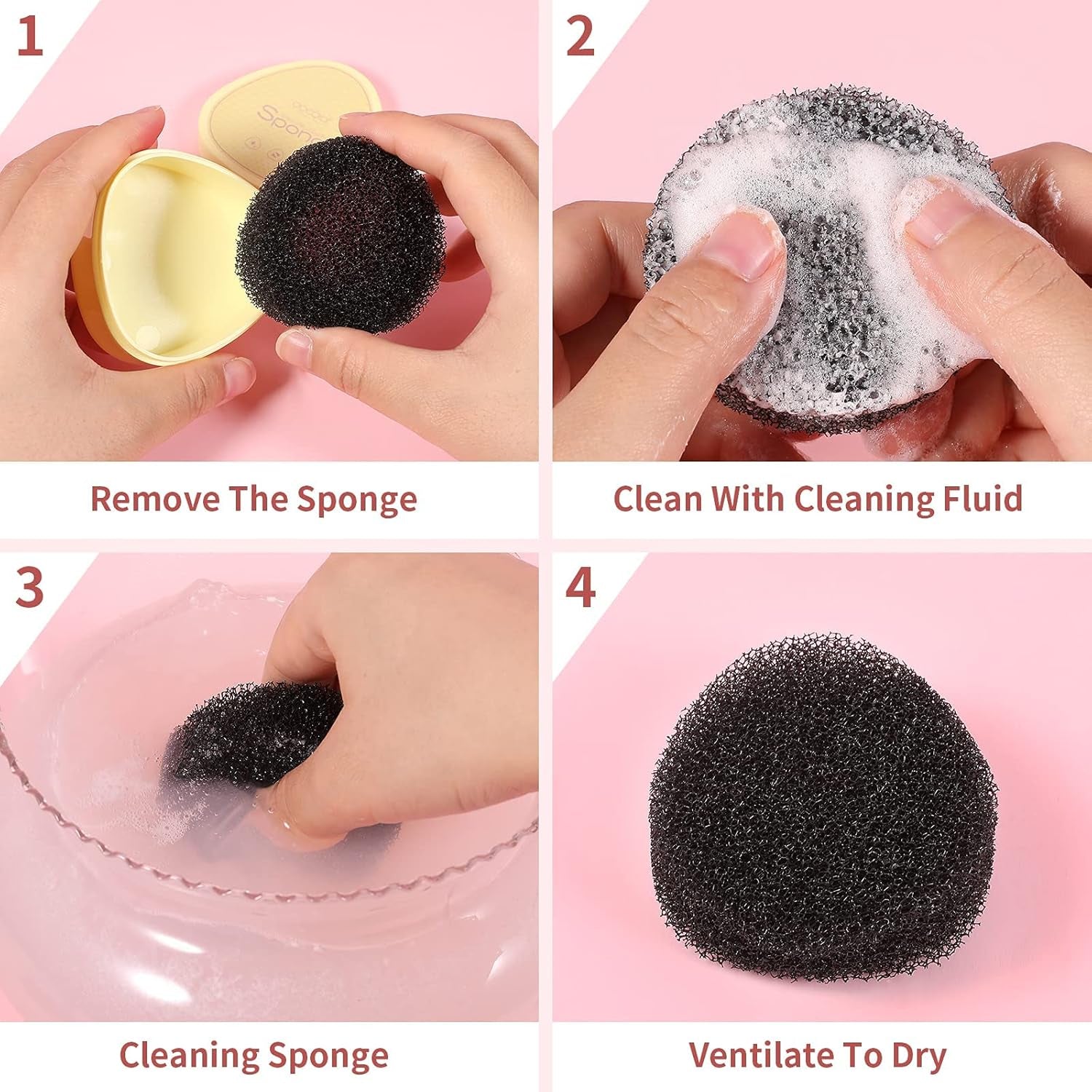 Makeup Brush Cleaner Set, 3 in 1 Brush Cleaner Solid Coconut Oil Cleanser, Color Removal Sponge and Brush Cleaning Mat - Easy to Clean Blenders Brushes Shampoo Removes Shadow Color