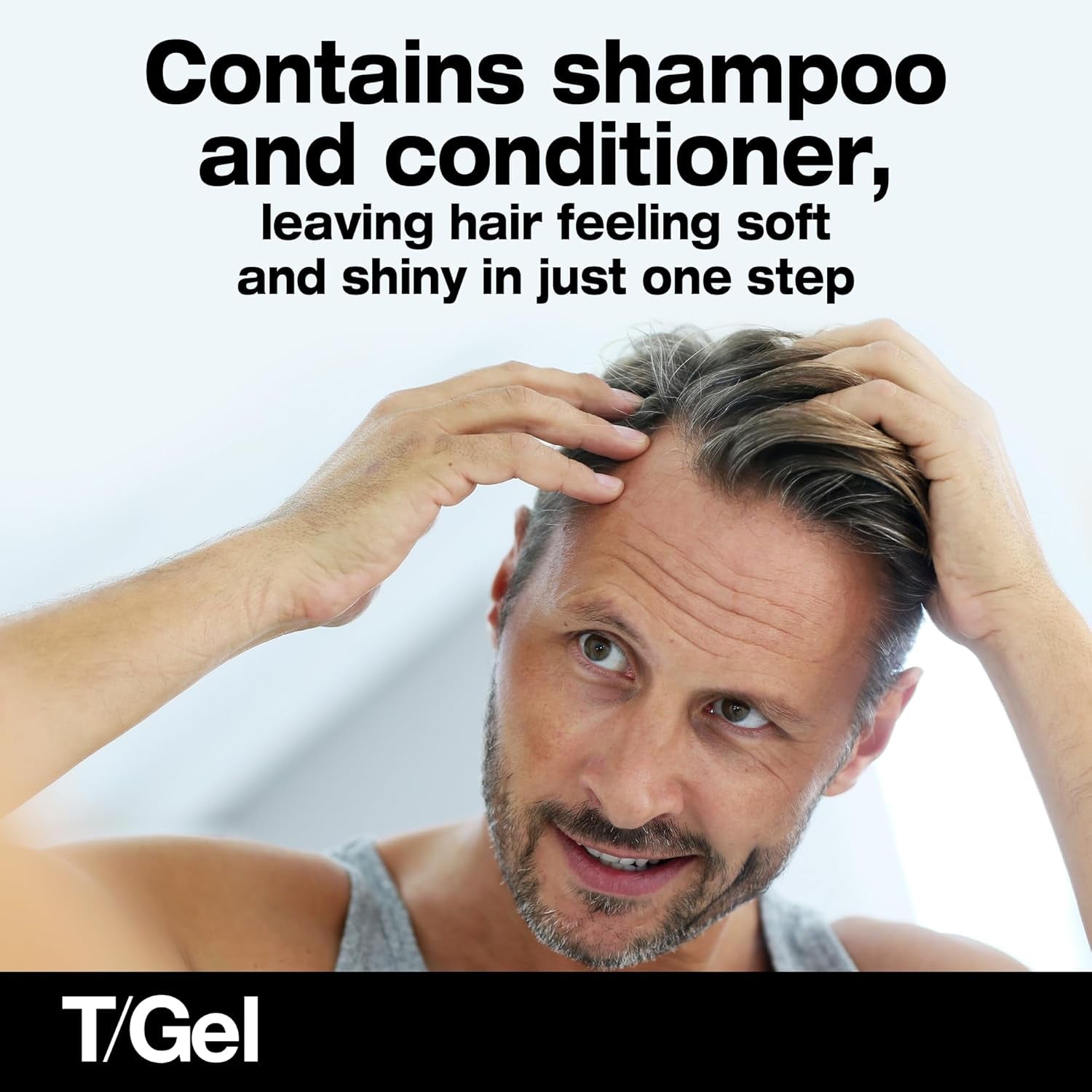 T/Gel 2 in 1 Anti-Dandruff Shampoo and Conditioner (1X 250Ml), Shampoo and Conditioner to Help Fight Dandruff from First Wash, Haircare for Soft, Shiny Healthy-Looking Hair and Scalp