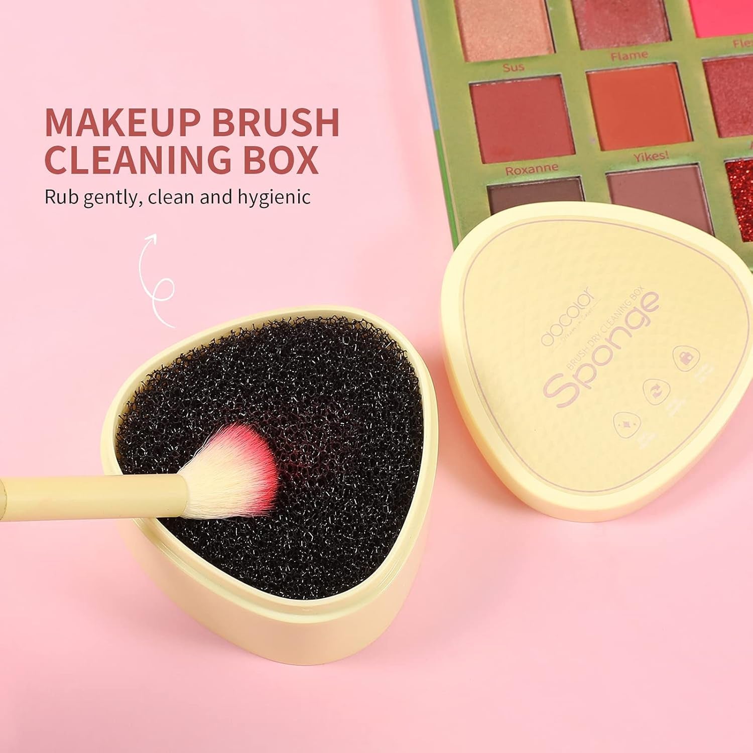 Makeup Brush Cleaner Set, 3 in 1 Brush Cleaner Solid Coconut Oil Cleanser, Color Removal Sponge and Brush Cleaning Mat - Easy to Clean Blenders Brushes Shampoo Removes Shadow Color