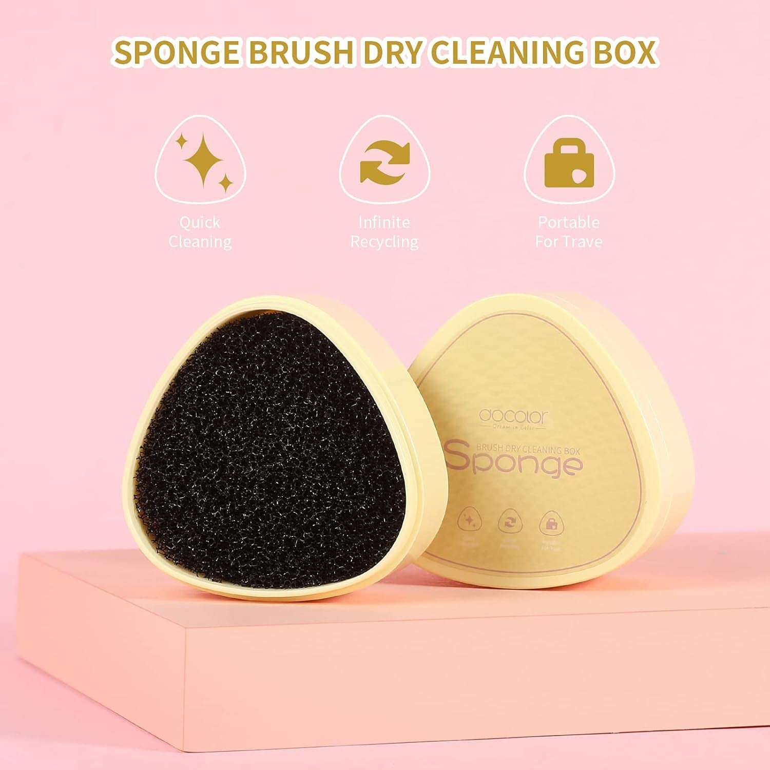 Makeup Brush Cleaner Set, 3 in 1 Brush Cleaner Solid Coconut Oil Cleanser, Color Removal Sponge and Brush Cleaning Mat - Easy to Clean Blenders Brushes Shampoo Removes Shadow Color
