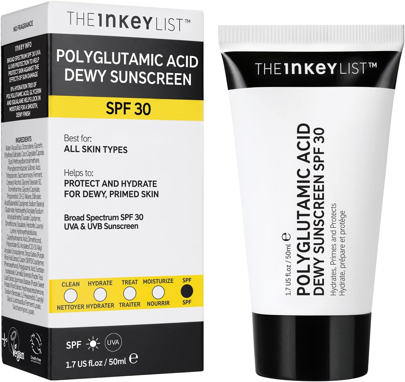 Polyglutamic Acid Dewy Sunscreen SPF30, 50Ml & Omega Water Cream, 50Ml