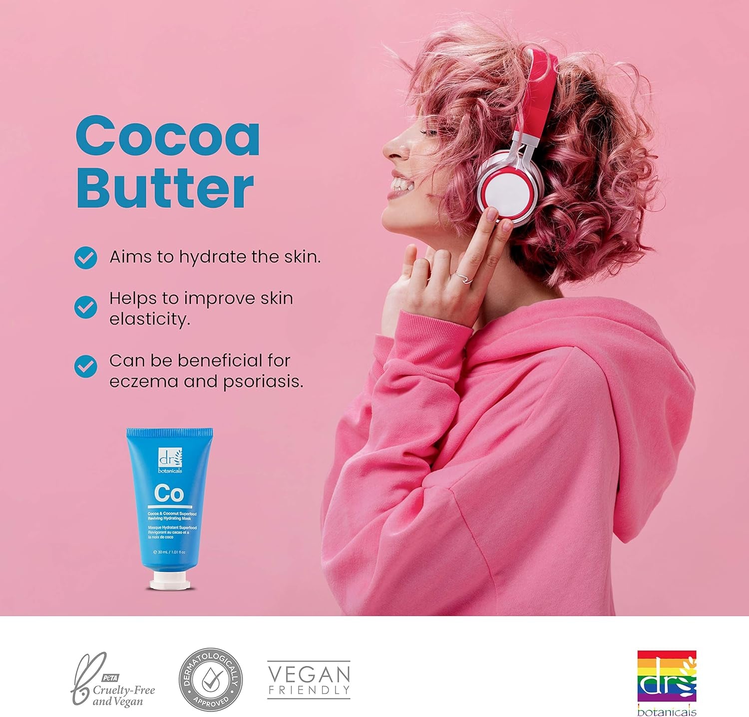 Natural Skincare Cocoa Butter & Coconut Superfood Reviving Hydrating Mask to Hydrate, Nourish and Revive Your Skin