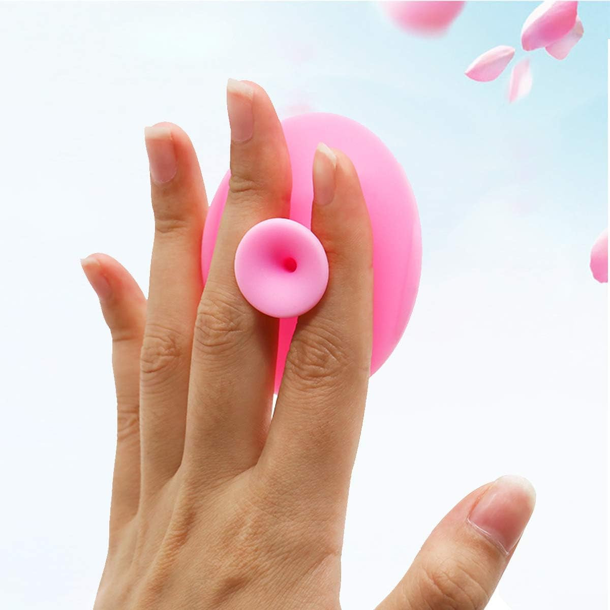 Facial Cleansing Brush,Soft Silicone Face Scrubber,Facial Exfoliation Scrub for Massage Pore Cleansing Blackhead Removing Deep Scrubbing for All Kinds of Skins (2Ed-Fruit Green+Light Blue)