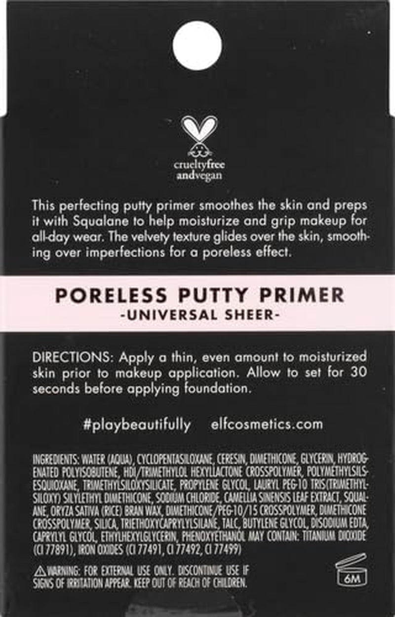 Poreless Putty Primer, All Day Wear, Velvet Texture, Poreless Effect, Universal Sheer, 0.74 Oz (21G) (Pack of 2)
