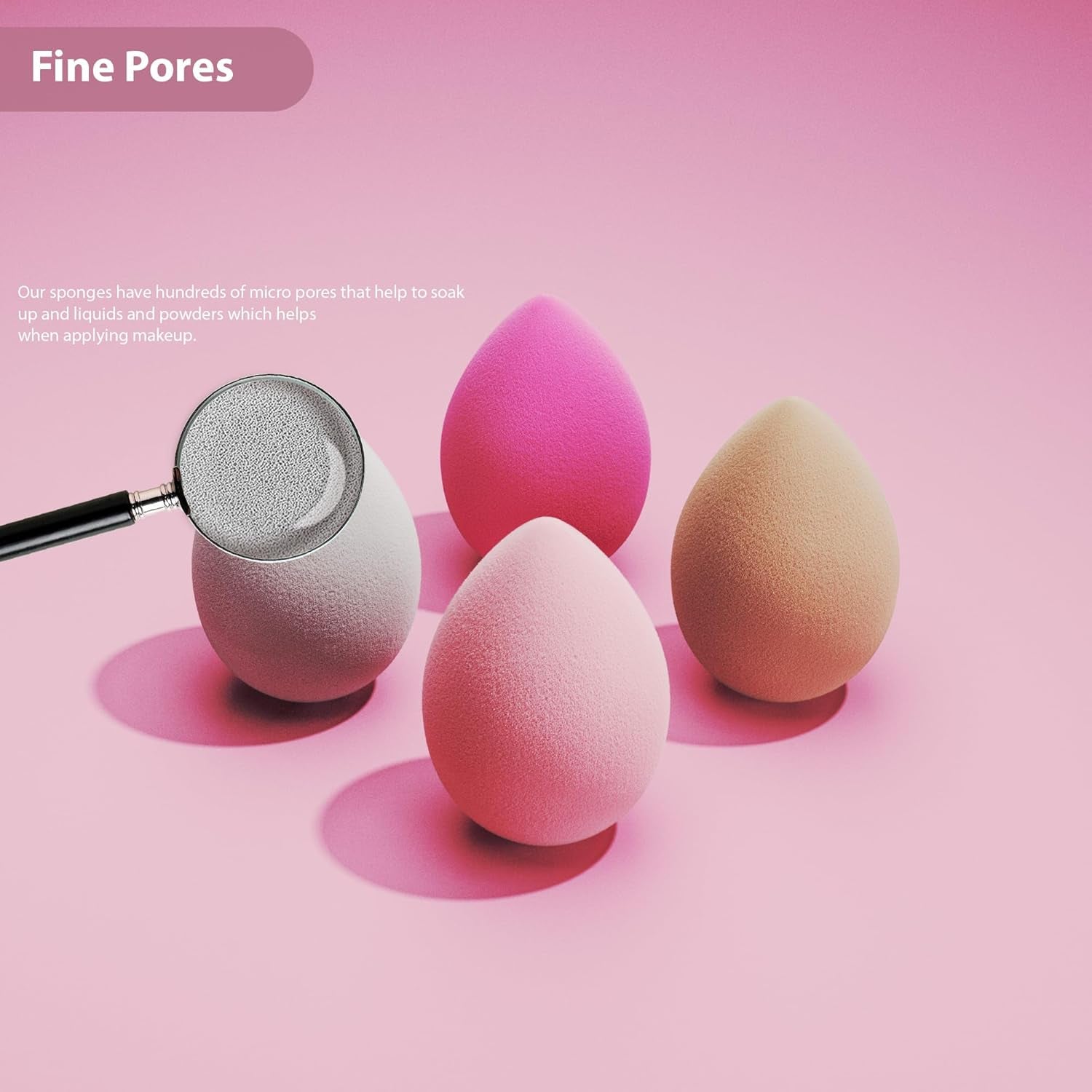 Makeup Sponge Blender 4 Pack Foundation Sponge Latex Free Beauty Blender Applicator with Sponge Holder Case Ideal for Foundation, Powder and Cream